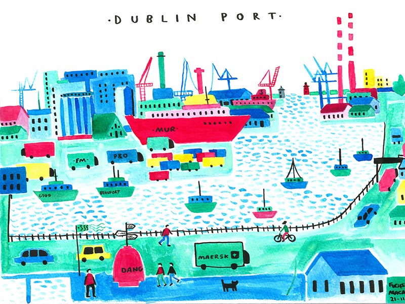 Three Dublin illustrators draw their view from Dublin rooftops