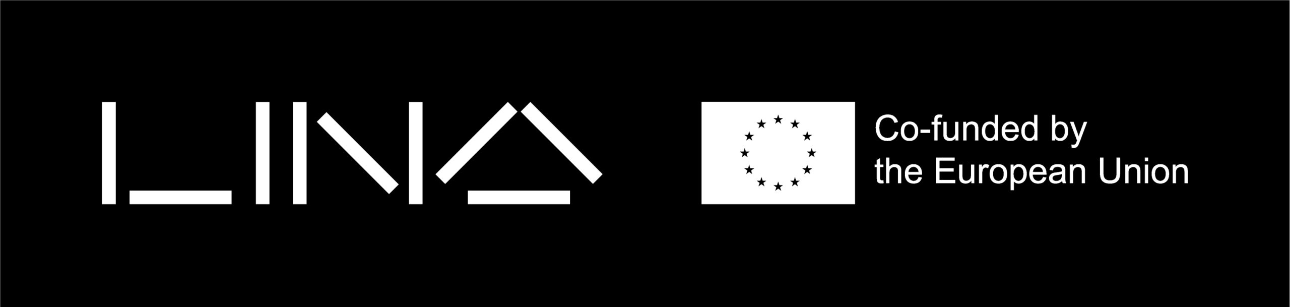 White on black logo: LINA Co-funded by the European Union